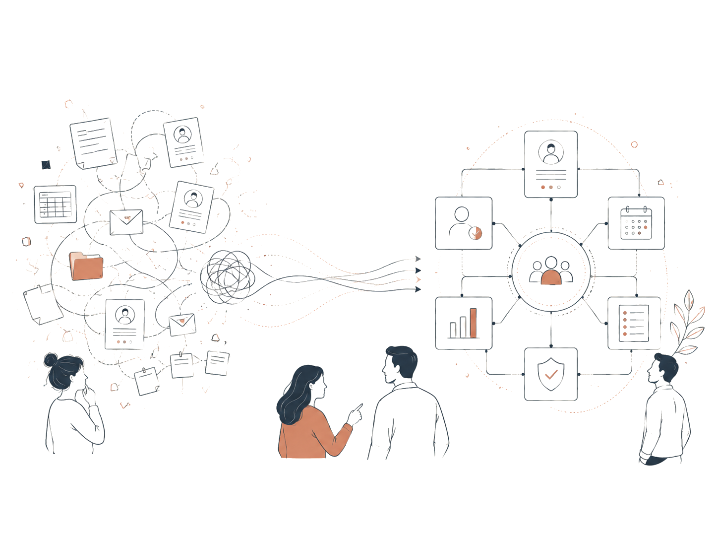 Ilustrace HR procesů a digitalizace